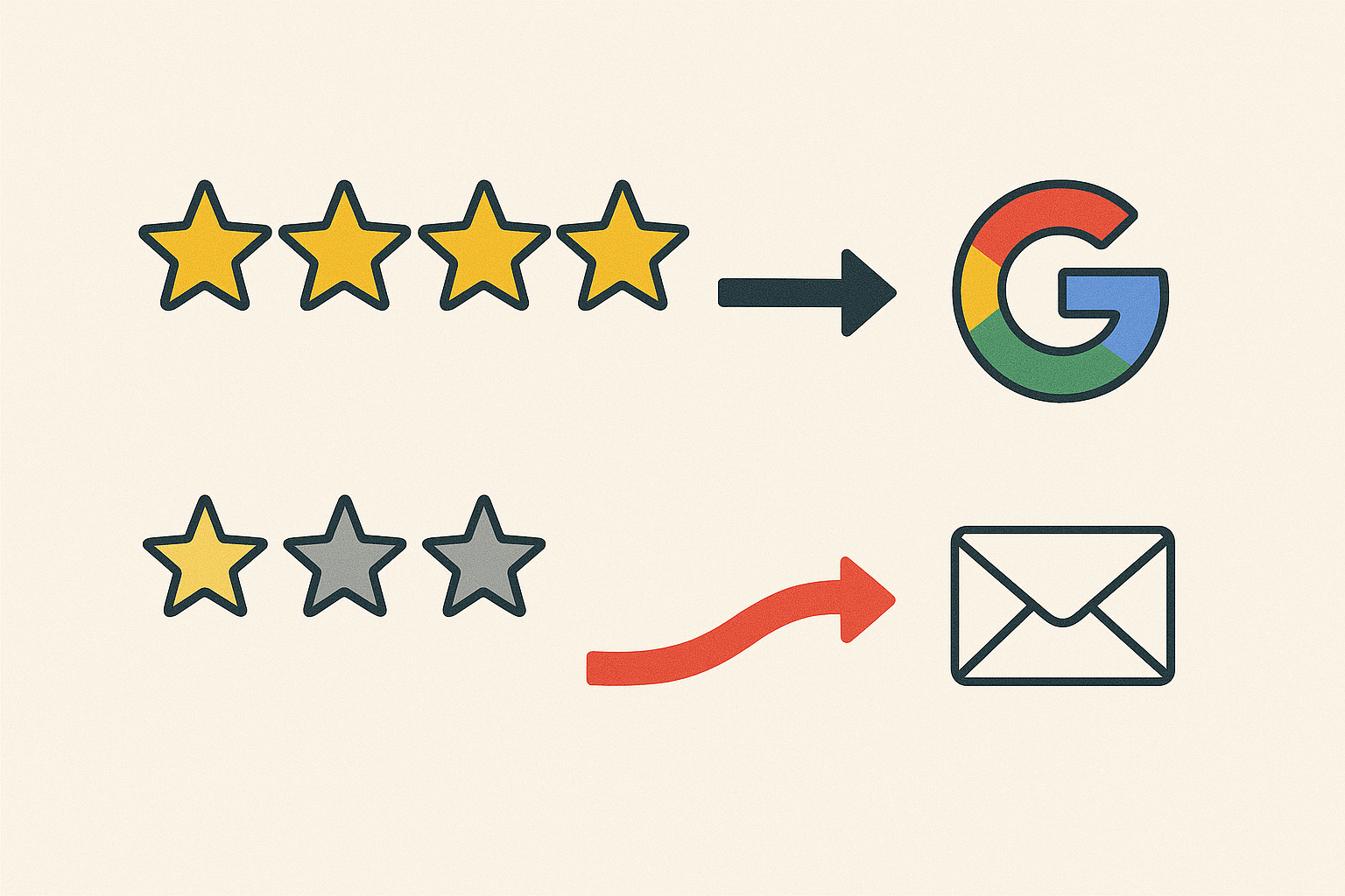 Illustration of the review management journey
